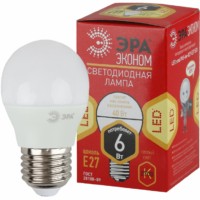 Лампа СДЛ ЭРА RED LINE ECO LED P45-6Вт-827-E27 E27 6Вт шар теплый белый свет