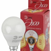 Лампа СДЛ ЭРА RED LINE ECO LED P45-8Вт-827-E14 E14 8Вт шар теплый белый свет