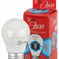 Лампа СДЛ ЭРА RED LINE ECO LED P45-8Вт-840-E27 Е27 8Вт шар нейтральный белый свет