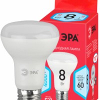 Лампа СДЛ ЭРА RED LINE ECO LED R63-8Вт-840-E27 Е27 8Вт рефлектор нейтральный белый свет