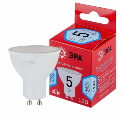 Лампа СДЛ ЭРА RED LINE LED MR16-5Вт-840-GU10 R GU10 5Вт софит нейтральный белый свет