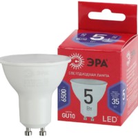 Лампа СДЛ ЭРА RED LINE LED MR16-5Вт-865-GU10 R GU10 5Вт софит холодный дневной свет