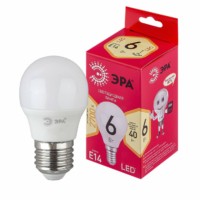 Лампа СДЛ ЭРА RED LINE LED P45-6Вт-827-E14 R E14 6Вт шар теплый белый свет