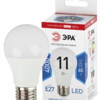 Лампа СДЛ ЭРА STD LED A60-11Вт-127V-840-E27 E27 11Вт груша нейтральный белый свет