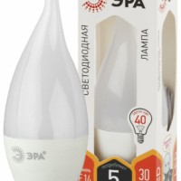 Лампа СДЛ ЭРА STD LED BXS-5Вт-827-E14 E14 5Вт свеча на ветру теплый белый свет