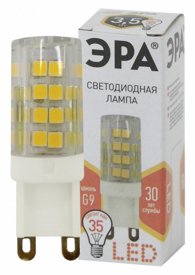 Лампа СДЛ ЭРА STD LED JCD-3.5Вт-CER-827-G9 G9 3,5Вт керамика капсула теплый белый свет