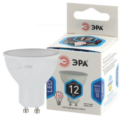 Лампа СДЛ ЭРА STD LED MR16-12Вт-840-GU10 GU10 12Вт софит нейтральный белый свет