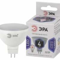 Лампа СДЛ ЭРА STD LED MR16-4Вт-860-GU5.3 GU5.3 4Вт софит холодный дневной свет