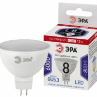Лампа СДЛ ЭРА STD LED MR16-8Вт-12V-860-GU5.3 GU5.3 8Вт софит холодный дневной свет