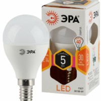 Лампа СДЛ ЭРА STD LED P45-5Вт-827-E14 E14 5Вт шар теплый белый свет
