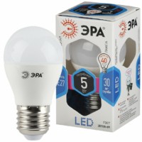 Лампа СДЛ ЭРА STD LED P45-5Вт-840-E27 E27 5Вт шар нейтральный белый свет