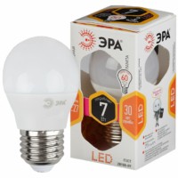 Лампа СДЛ ЭРА STD LED P45-7Вт-827-E27 E27 7Вт шар теплый белый свет