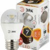 Лампа СДЛ ЭРА STD LED P45-7Вт-827-E27-Clear E27 7Вт шар теплый белый свет