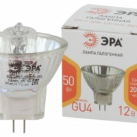 Лампочка галогенная ЭРА GU4-MR11-50W-12V-30CL GU4 50Вт софит теплый белый свет