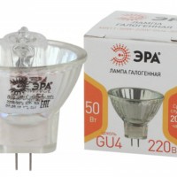 Лампочка галогенная ЭРА GU4-MR11-50W-220V-30CL GU4 50Вт софит теплый белый свет