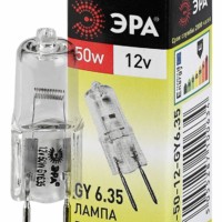 Лампочка галогенная ЭРА GY6.35-JC-50W-12V GY6.35 50Вт капсула теплый белый свет
