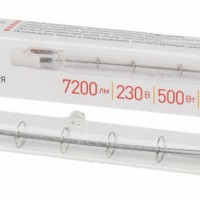 Лампочка галогенная ЭРА J118-500W-R7s-230V R7s 500Вт трубка теплый белый свет