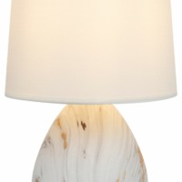 Настольная лампа Rivoli Damaris D7037-501 1 * Е14 40 Вт керамика белая с золотом с абажуром