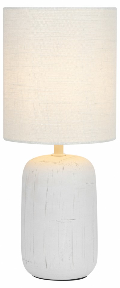 Настольная лампа Rivoli Ramona 7041-501 1 * Е14 40 Вт керамика белая с абажуром