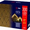 Светодиодная новогодняя гирлянда ЭРА ERAPS-SKW2 сеть 2×3 м тёплый белый свет 300 LED черн.кауч