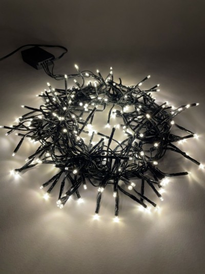 ENIN – GW ЭРА Гирлянда LED Нить Мишура 3,9 м зеленый провод, теплый свет, 220V