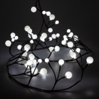 Светодиодная новогодняя гирлянда ЭРА ЕNIG – 24 Жемчужная ветвь, нить, 2,4 м, холодный свет, 72 LED