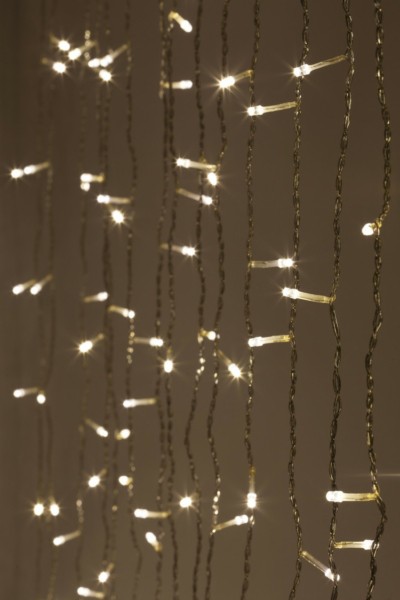 Светодиодная новогодняя гирлянда ЭРА ЕNIG – 400W Занавес 8 режимов 3*3 м теплый белый 400 LED IP20