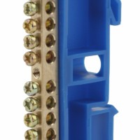 Шина ЭРА NO-222-48 N ноль на DIN-изолоре ШНИ-6х9-14-Д-синий