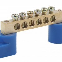 Шина ЭРА NO-222-66 N ноль на двух угловых изоляторах ШНИ-8х12-6-У2-Синий