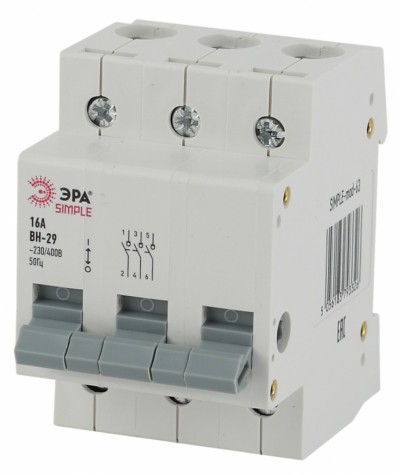 Выключатель нагрузки 3P 25А ВН-29 Эра SIMPLE-mod-64