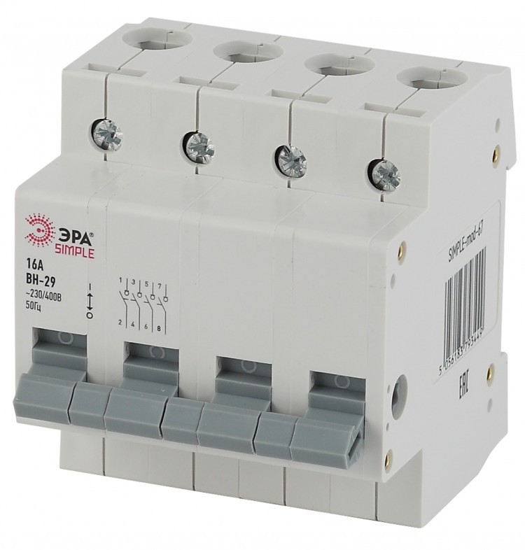 Выключатель нагрузки 4P 63А ВН-29 Эра SIMPLE-mod-70