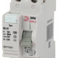 SIMPLE-mod-47 ЭРА SIMPLE Устройство защитного отключения УЗО ВД-40 2P 40А/100мА (электронное)