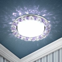 DK85 CH/WH+PU Светильник под лампу GX53 220В,13Вт хром/прозрачный фиолетовый