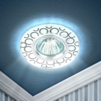 DK LD46 SL Светильник ЭРА декор cо светодиодной подсветкой MR16, зеркальный