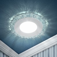 DK LED 14 SL/WH Светильник ЭРА светодиодный круглый “белая подсветка” 3+3W прозрачный/белый