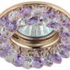 DK16 GD/WH/PU Светильник ЭРА декор “круглый с мелкими хрусталиками” золото/прозрачный фиолетовый
