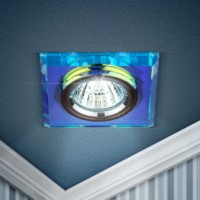 DK8 CH/PR Светильник ЭРА декор стекло квадрат MR16,12V/220V, 50W, хром/перламутр