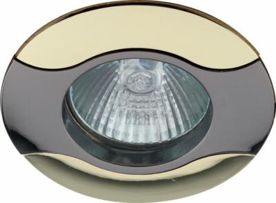 KL18 GU/G Светильник ЭРА литой “волна” MR16,12V/220V, 50W черный металл/золото
