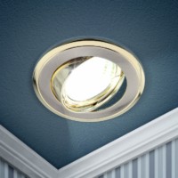 KL22 А SN/G Светильник ЭРА литой пов. “двойной контур” MR16,12V/220V, 50W сатин никель/золото (100/