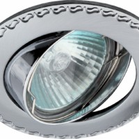 KL23 А SCH/CН Светильник ЭРА литой пов. “контур с рисунком” MR16,12V/220V, 50W сатин хром/хром