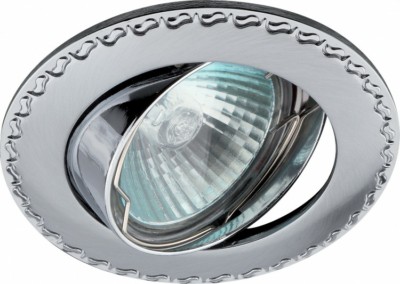 KL23 А SCH/CН Светильник ЭРА литой пов. “контур с рисунком” MR16,12V/220V, 50W сатин хром/хром