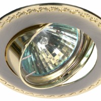 KL23 А SN/G Светильник ЭРА литой пов. “контур с рисунком” MR16,12V/220V, 50W сатин никель/золото