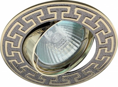 KL28 А GU/G Светильник ЭРА литой пов. “антик Т” MR16,12V/220V, 50W черный металл/золото