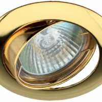 Встраиваемый светильник литой ЭРА KL1A GD MR16,12V/220V, 50W золото