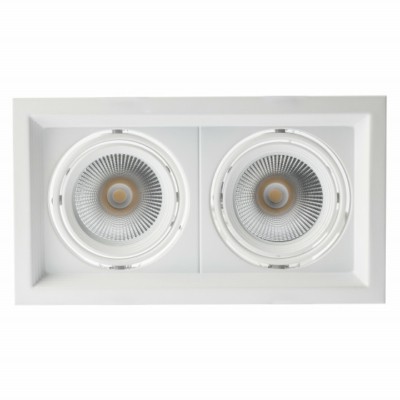 Светильник карданный встраиваемый ЭРА SKD-12-36-40K-W09 2х9Вт 4000K 1620Лм 225х130х100