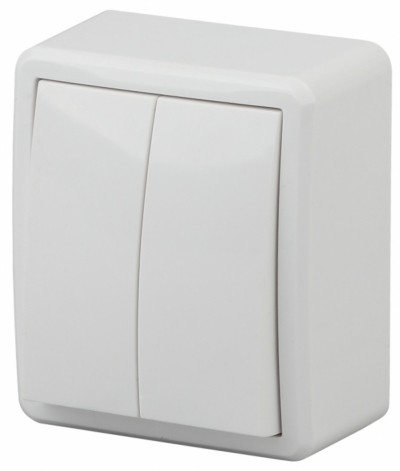 Выключатель 2кл. 10АХ-250В IP20 ОП Эксперт белый Эра 11-1204-01