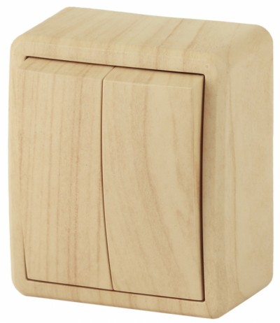 Выключатель 2кл. 10АХ-250В IP20 ОП Эксперт сосна Эра 11-1204-11