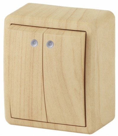 Выключатель 2кл. с инд. 10АХ-250В IP20 ОП Эксперт сосна Эра 11-1205-11