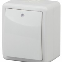 Выключатель 1кл. с инд. IP54 10АХ-250В ОП Эксперт белый Эра 11-1402-01