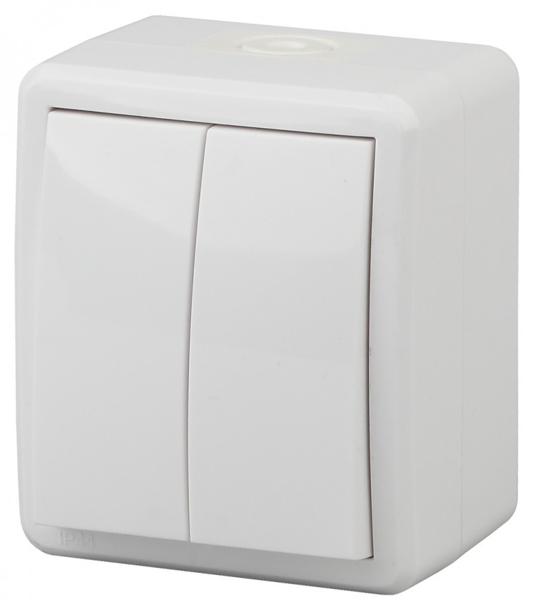Выключатель 2кл. IP54 10АХ-250В ОП Эксперт белый Эра 11-1404-01
